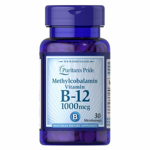 Puritan's Pride, Methylcobalamin Vitamin B-12 1000 mcg, 30 Microlozenges Puritan's Pride