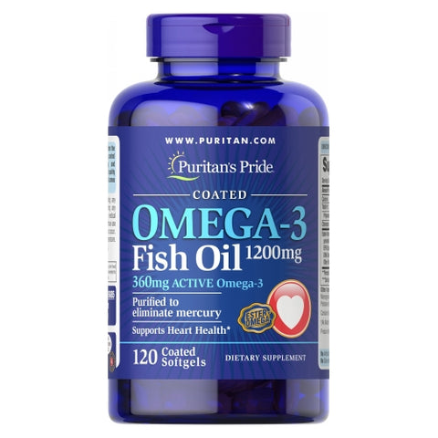 Omega-3 Fish Oil 120 Coated Softgels by Puritan's Pride