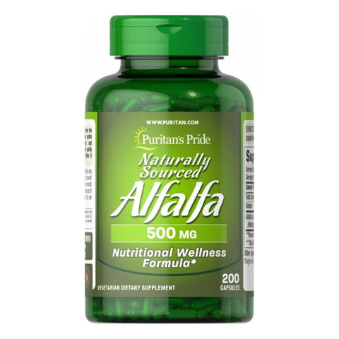 Puritan's Pride, Naturally Sourced Alfalfa, 500 mg, 200 Capsules Puritan's Pride
