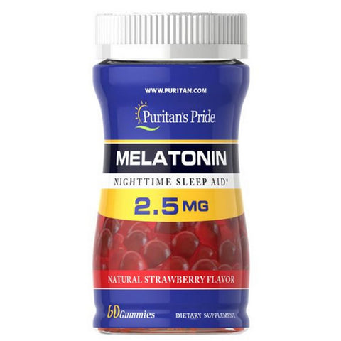 Puritan's Pride, Melatonin, 2.5 mg, Strawberry 60 Gummies Puritan's Pride