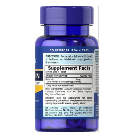 Puritan's Pride, Melatonin, 3 mg, 120 Tablets Puritan's Pride