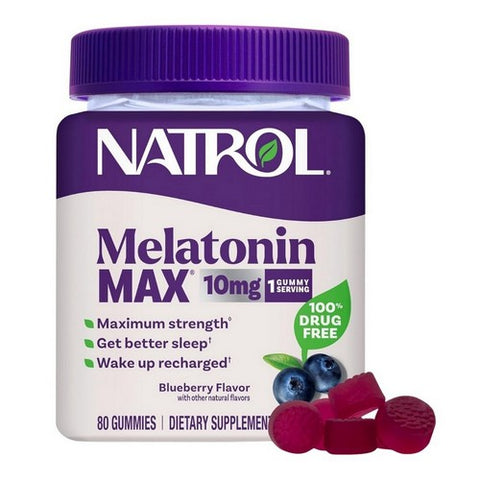 Natrol, MelatoninMax Sleep Blueberry, 10 Mg, 80 Gummies