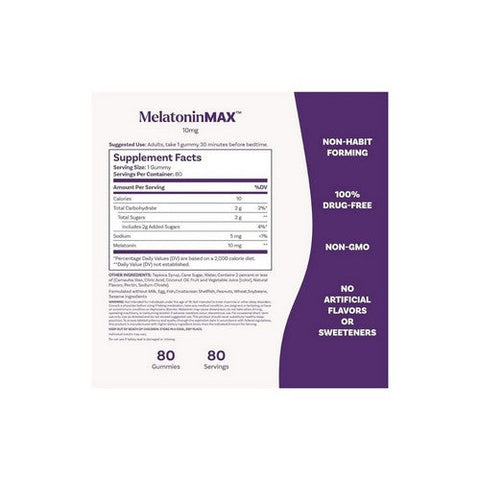 Natrol, MelatoninMax Sleep Blueberry, 10 Mg, 80 Count Natrol
