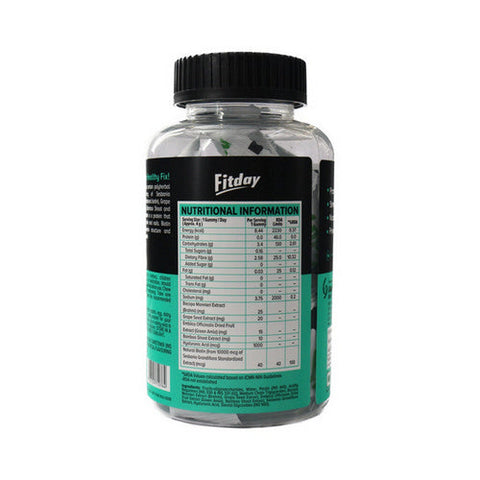 Fitday, Fitday Hair Gummies, Blueberry Flavour 30 Chewable Gummies Fitday