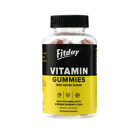 Fitday, Fitday Multivitamin Gummies, Mixed Fruit Flavour 30 Chewable Gummies Fitday