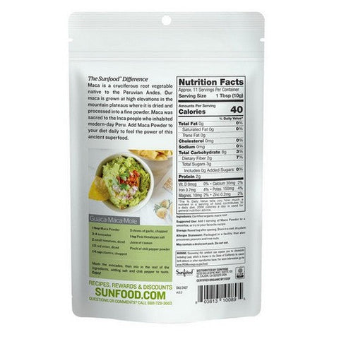 Sunfood Superfoods, Organic Maca Powder, 8 Oz