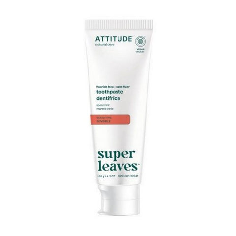 Attitude, Toothpaste Fluoride Free Sensitive Spearmint, 120 Grams Attitude