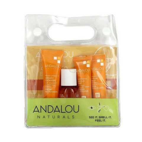 Andalou Naturals, To Go Brightening Routine Set, 4 Count Andalou Naturals