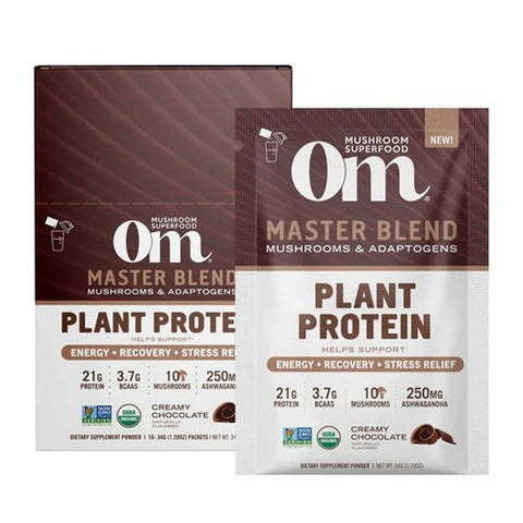 Mushroom Master Blend Protein Chocolate 10 Count by Om Mushrooms
