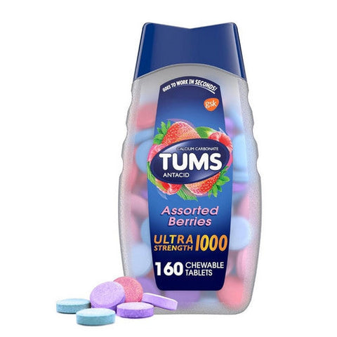 Tums, Ultra Strength 1000 Antacid Assorted Berries, 160 Tabs Tums