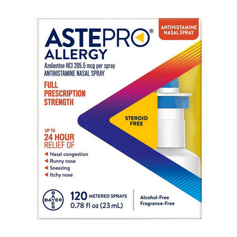 Astepro, Allergy Azelastine Hydrochloride Steroid Free Antihistamine Nasal Spray, 120 Each Astepro