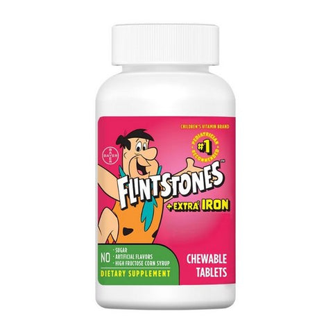 Flintstones, Plus Extra Iron Children'S Multivitamin Chewable, 90 Tabs Flintstones