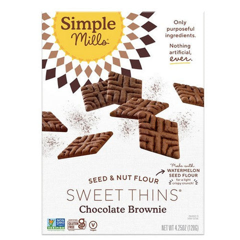 Simple Mills, Sweet Thins Chocolate Brownie Gluten Free, 4.25 Oz (Case Of 6) Simple Mills