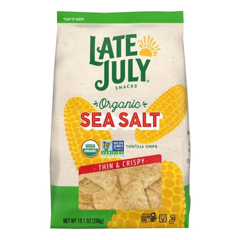 Organic Thin And Crispy Tortilla Chips With Sea Salt 10.1 Oz (Case Of 9) by Late July
