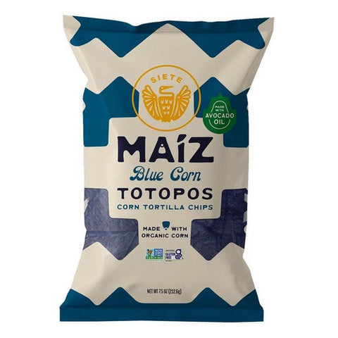 Siete, Maiz Totopos Blue Corn Tortilla Chips, 7.5 Oz (Case Of 6) Siete