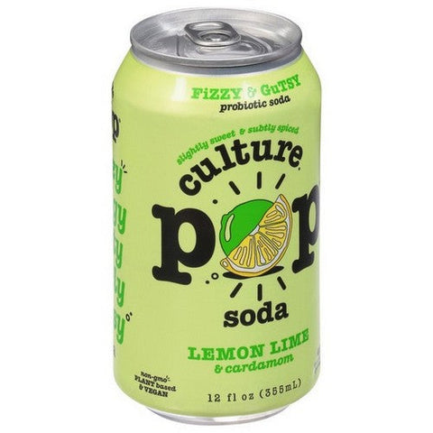 Culture Pop, Probiotic Soda Lemon Lime, 12 Oz(Case Of 12) Culture Pop
