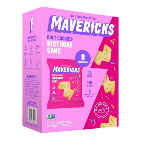 Mavericks, Birthday Cake Snacks, 7.04 Oz(Case Of 6)