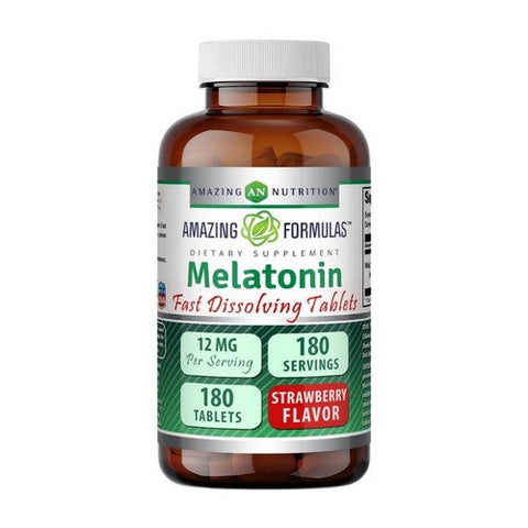 Amazing Formulas Melatonin Strawberry 12 Mg by Amazing Nutrition