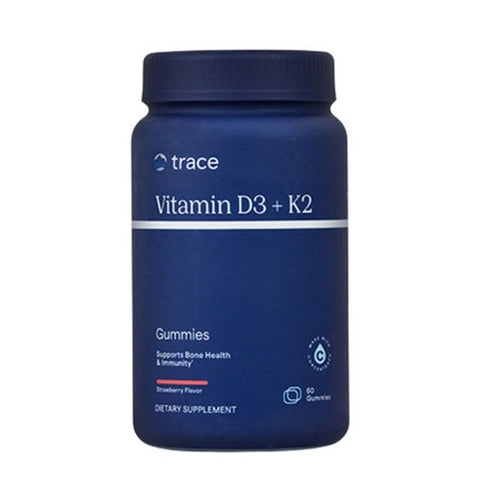 Trace Minerals, Vitamin D3 + K2 Gummies, Strawberry Flavor 60 Count Trace Minerals