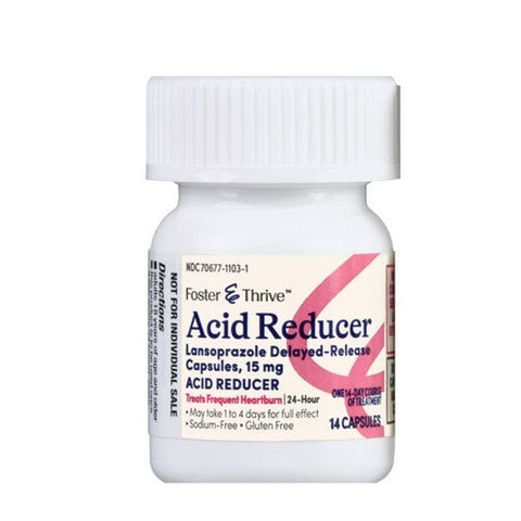Foster And Thrive, Acid Reducer Lansoprazole Delayed-Release, 15 Mg, 42 Capsules Foster And Thrive