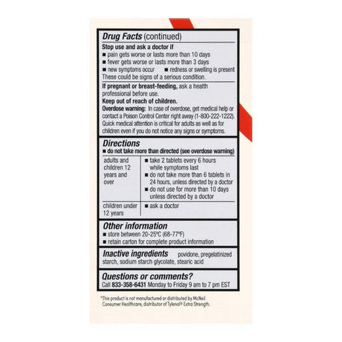 Foster And Thrive, Extra Strength Pain Relief Acetaminophen, 500 Mg, 100 Tabs