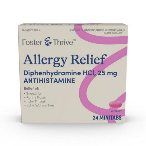 Foster And Thrive, Allergy Relief Diphenhydramine Hcl, 25 Mg, 24 Tabs Foster And Thrive