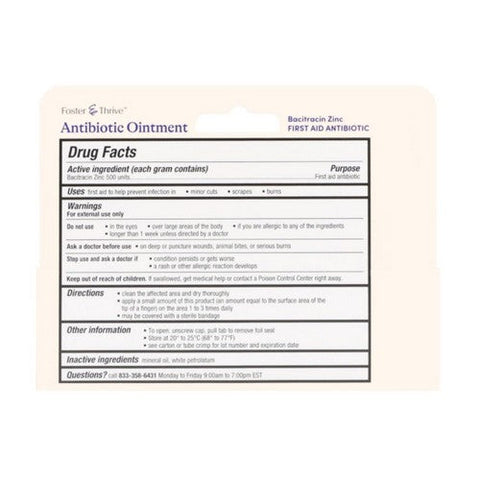 Foster And Thrive, First Aid Bacitracin Ointment, 1 Oz Foster And Thrive