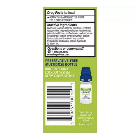 Refresh, Relieva Pf Xtra Lubricant Eye Drops, 0.33 Oz Refresh