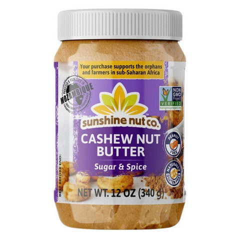 Sunshine Nut Company, Cashew Nut Butter Sugar And Spice, 12 Oz (Case Of 6) Sunshine Nut Company