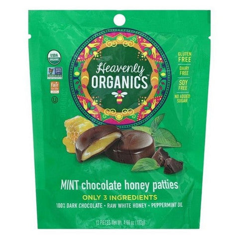 Heavenly Organics, Chocolate Mint Honey Patties, 4.66 Oz (Case Of 6) Heavenly Organics