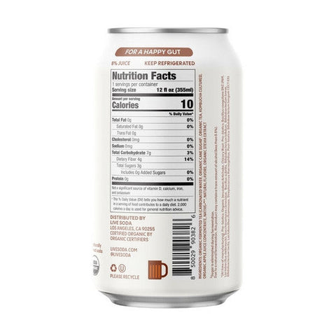 Live Soda, Organic Kombucha Rootbeer, 12 Oz (Case Of 6) Live Soda