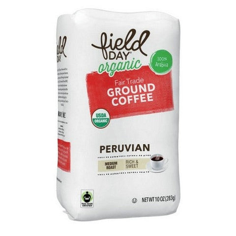 Field Day, Organic Ground Coffee Peruvian, 10 Oz (Case Of 6) Field Day