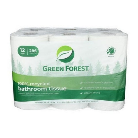 Green Forest, Bath Tissue, 12 Packets (Case Of 4) Green Forest