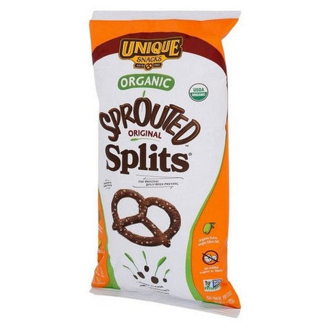 Unique, Organic Original Sprouted Pretzel Splits, 8 Oz (Case Of 12) Unique
