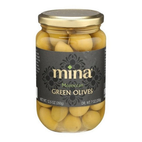 Mina, Moroccan Green Olives, 12.5 Oz (Case Of 6) Mina