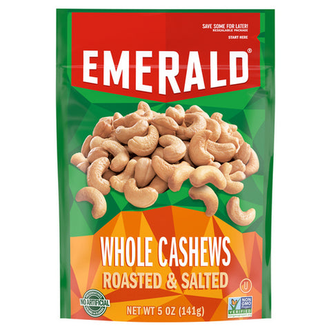 Salted Roasted And Salted Whole Cashews 5 Oz (Case Of 6) by Emerald