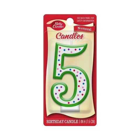 Birthday Candles Numeral Five 1 Count (Case Of 6) by Betty Crocker