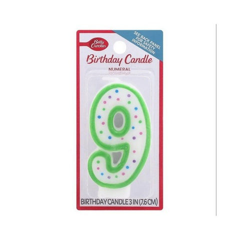 Birthday Candles Numeral Nine 1 Count (Case Of 6) by Betty Crocker