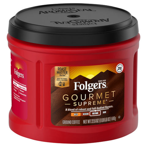 Gourmet Supreme Medium Dark Roast Ground Coffee 22.6 Oz (Case Of 6) by Folgers