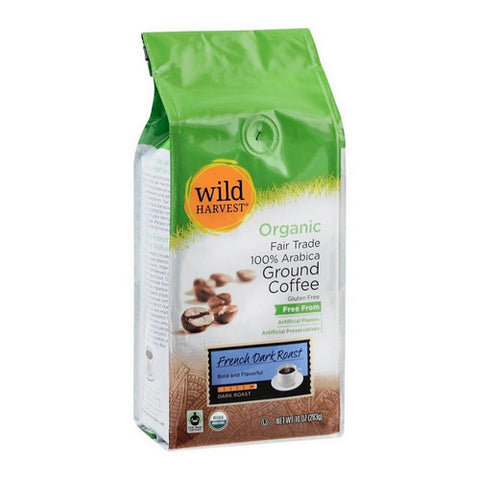 Organic French Dark Roast Coffee 10 Oz (Case Of 6) by Wild Harvest