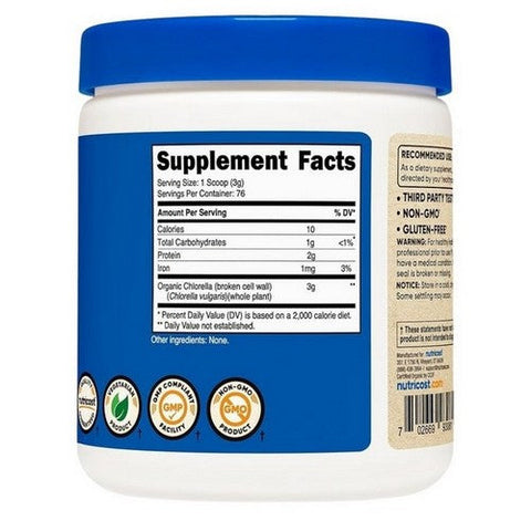 Nutricost, Organic Chlorella Powder, 8 Oz Nutricost
