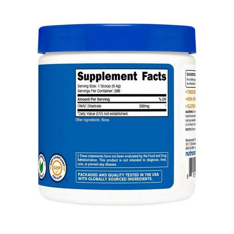 Nutricost, Dmae Bitartrate Unflavoured, 350 Mg, 100 Grams Nutricost