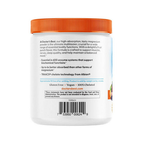 Doctors Best, High Absorption Magnesium Powder Lysinate Glycinate 100% Chelated, 400 Mg, 12.1 Oz Doctors Best