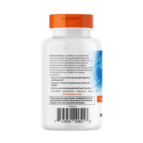 Doctors Best, Choline L-Bitartrate, 550 Mg, 60 Veggie Caps Doctors Best