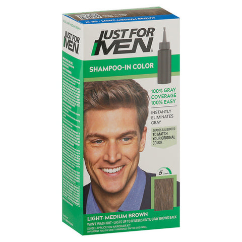 Light Medium Brown Shampoo In Color 1 Count (Case Of 3) by Just For Men