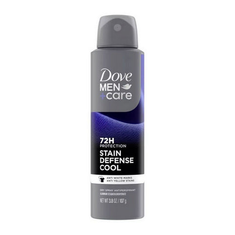 Men Care Stain Defense Cool Dry Spray Antiperspirant Deodorant 3.8 Oz (Case Of 3) by Dove