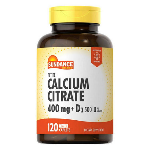 Sundance, Calcium Citrate Plus D3 Coated Caplets Petite, 400 Mg, 120 Caps Sundance