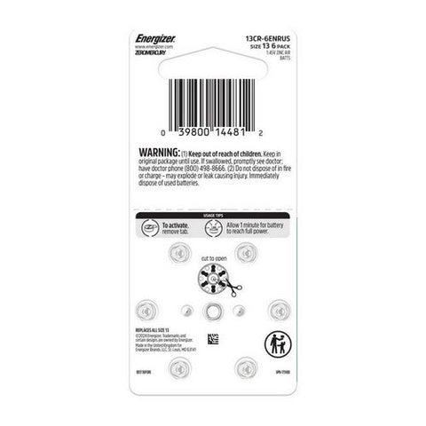 Energizer, Hearing Aid Batteries Size 13, 8 Count Energizer