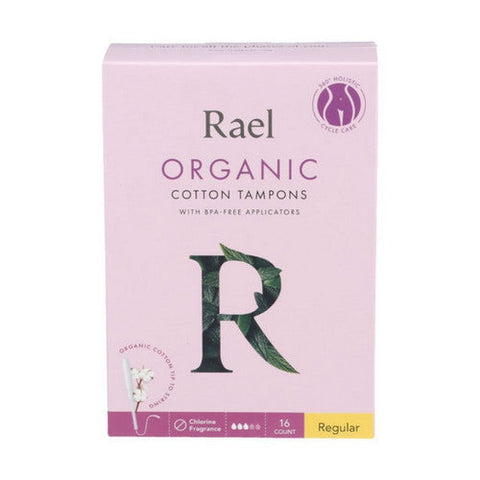 Rael, Organic Cotton Tampons with Long Applicators Regular, 16 Count Rael