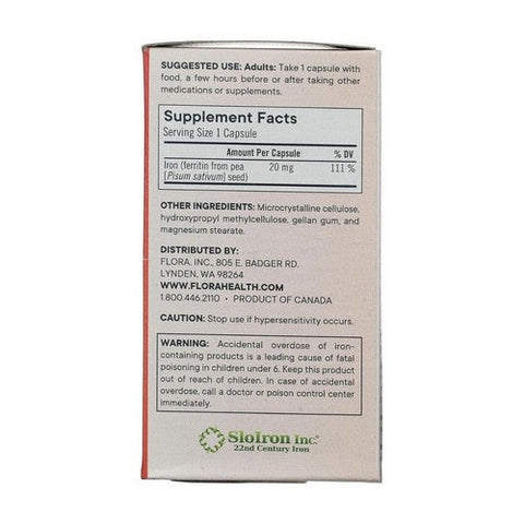 Flora, Ferritin+ Delayed Release Iron, 30 Veg Caps Flora